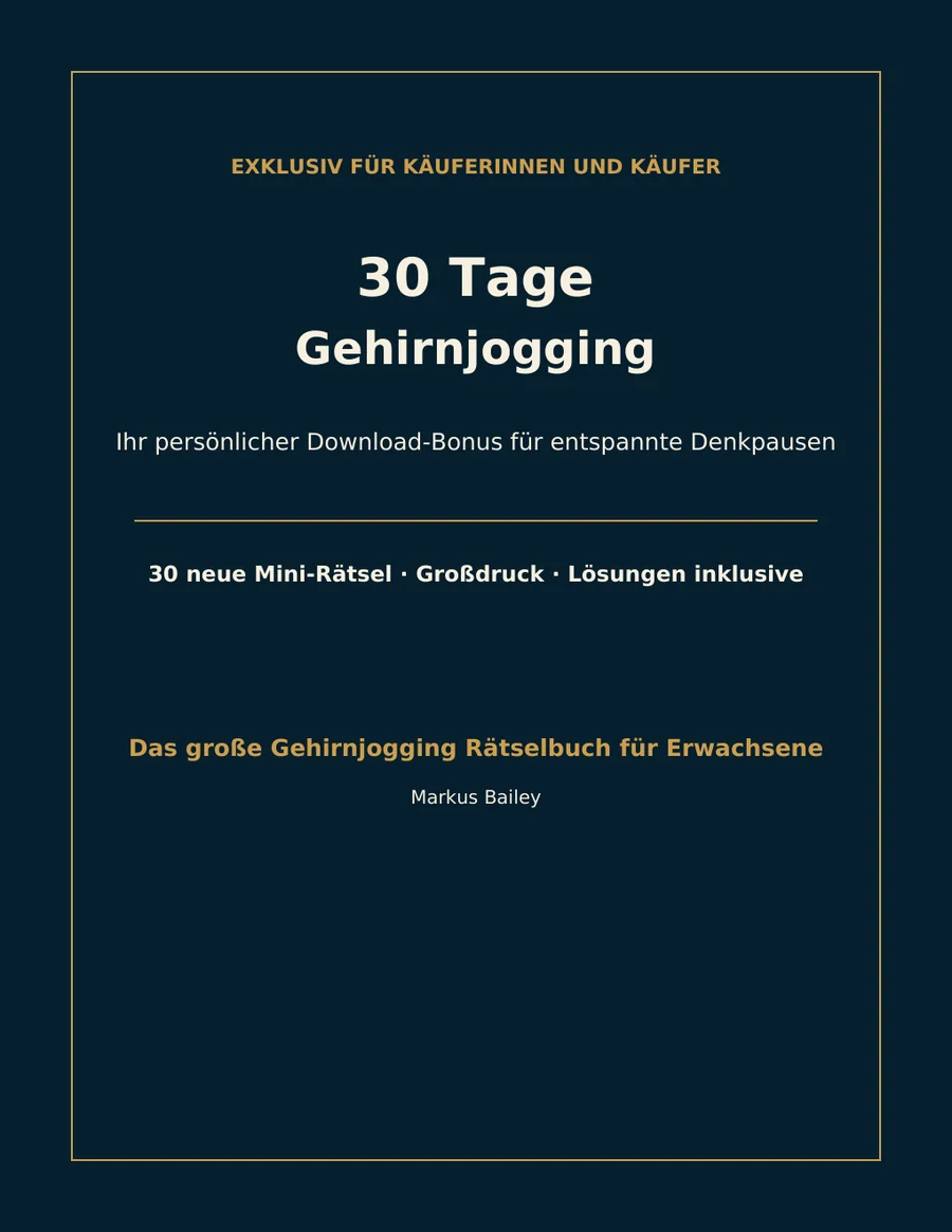 Cover of 30 Tage Gehirnjogging – Exklusivbonus