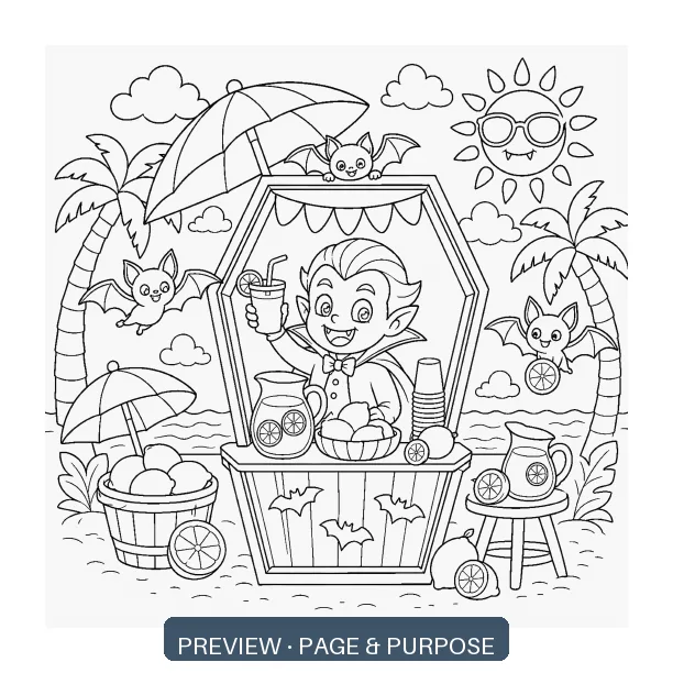Preview of a vampire running a spooky summer drink stand