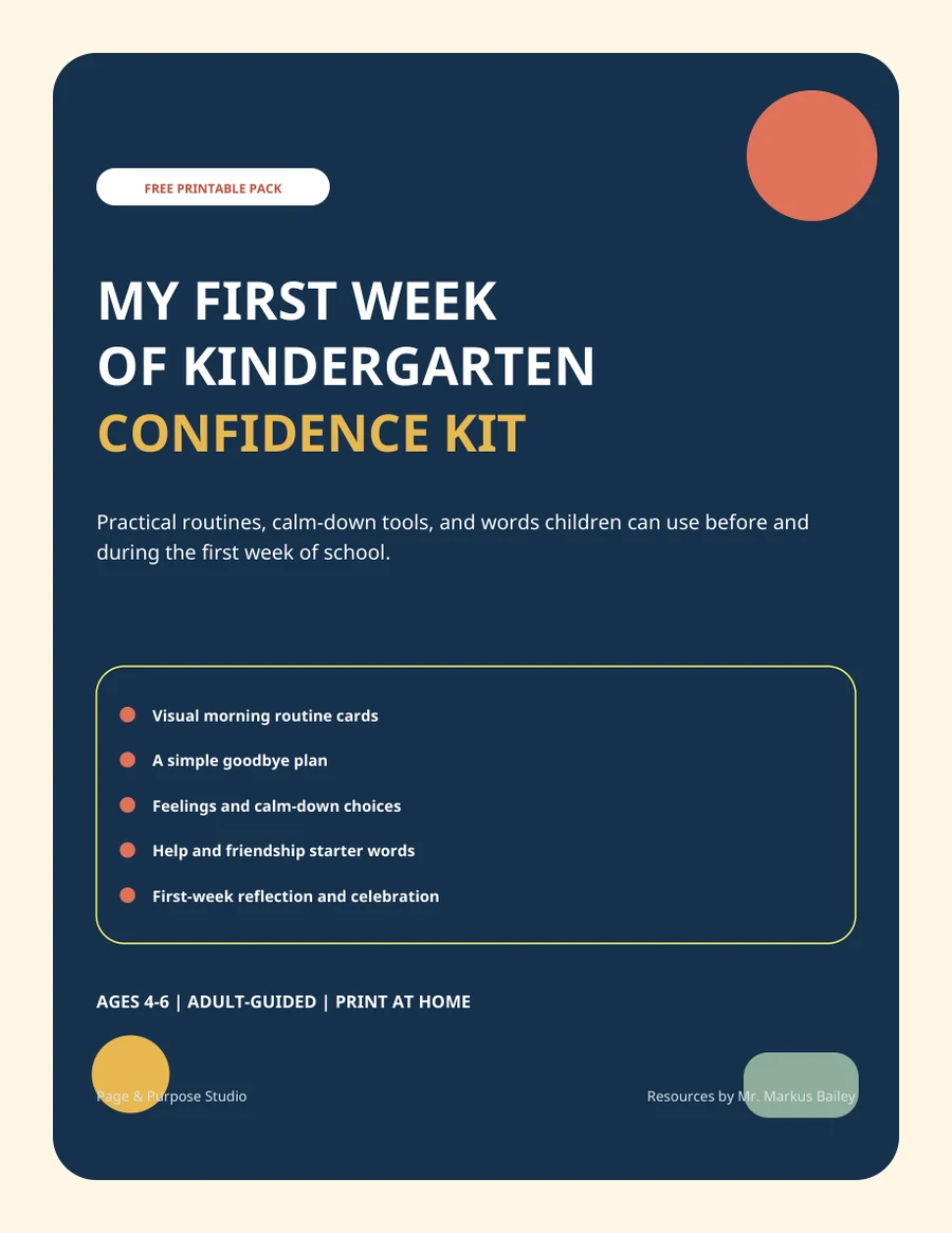 Cover of My First Week of Kindergarten Confidence Kit