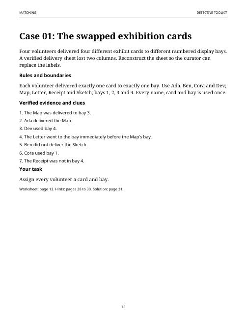 An original detective case with evidence and fair clues