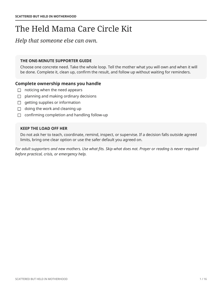 Cover of The Held Mama Care Circle Kit