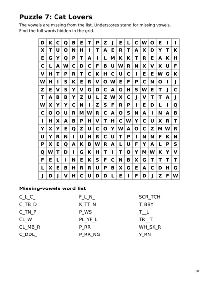Interior page 10: Puzzle 7: Cat Lovers