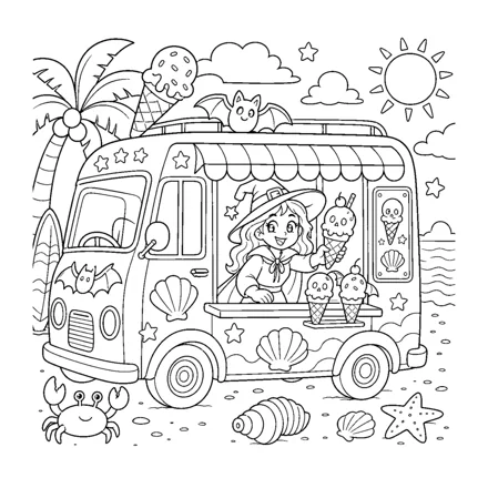 Interior page 11: A witch at the ice cream truck