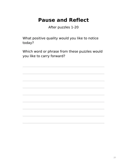 Interior page 27: Pause and Reflect