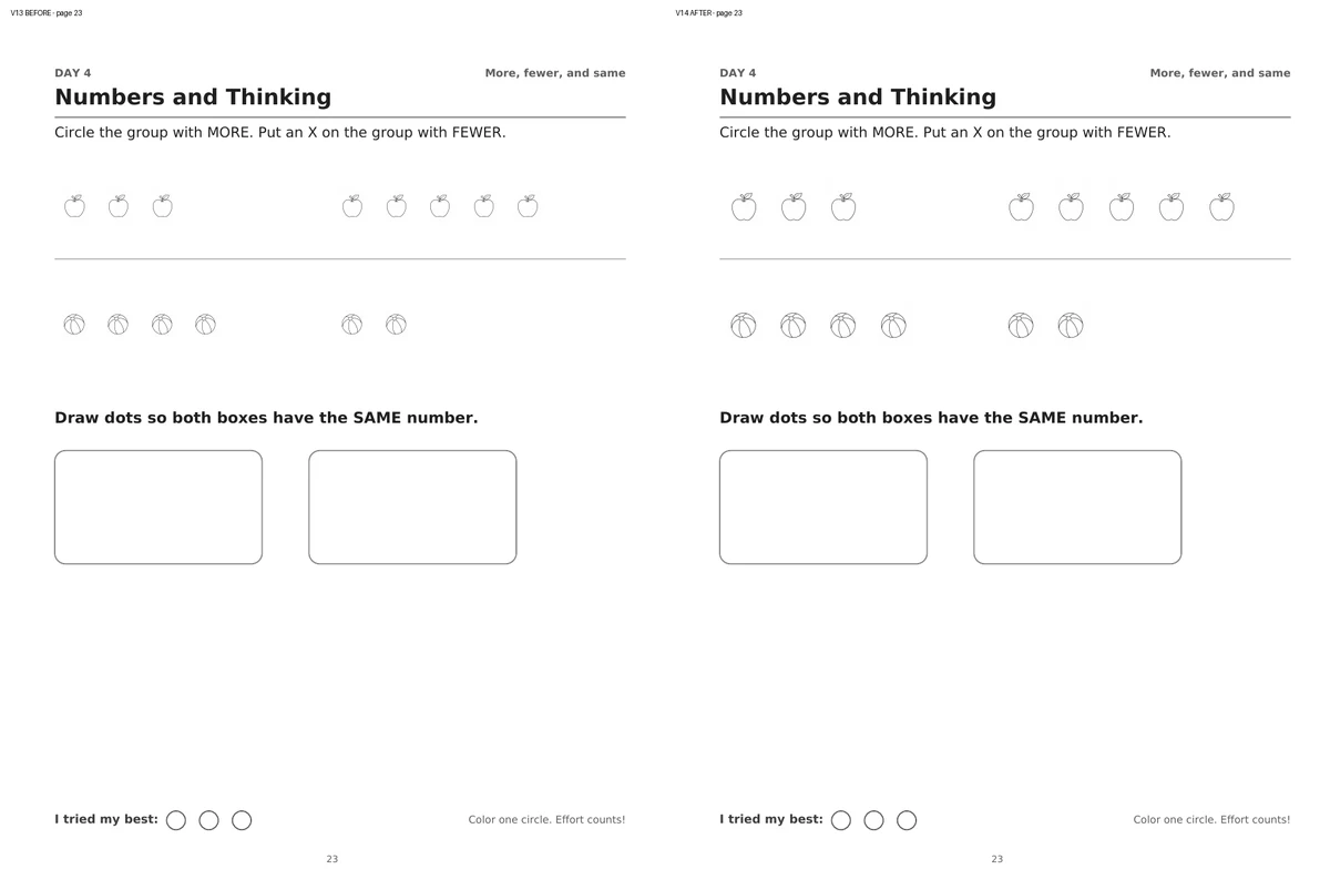 Sample counting activity page from the book