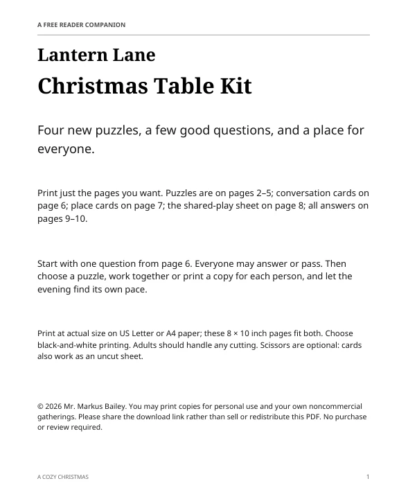 Cover of Lantern Lane Christmas Table Kit
