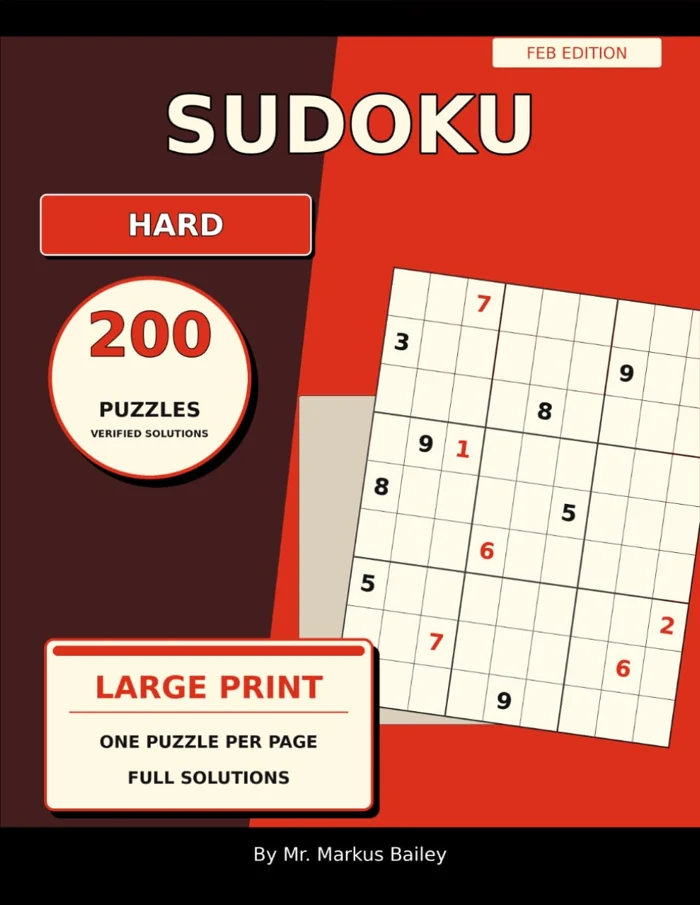 Cover of 2026 Sudoku Large Print Hard: February Edition