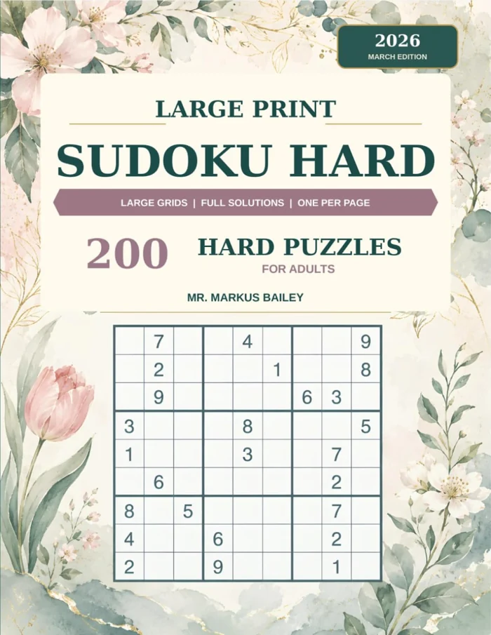 Cover of 2026 Sudoku Large Print Hard: March Edition