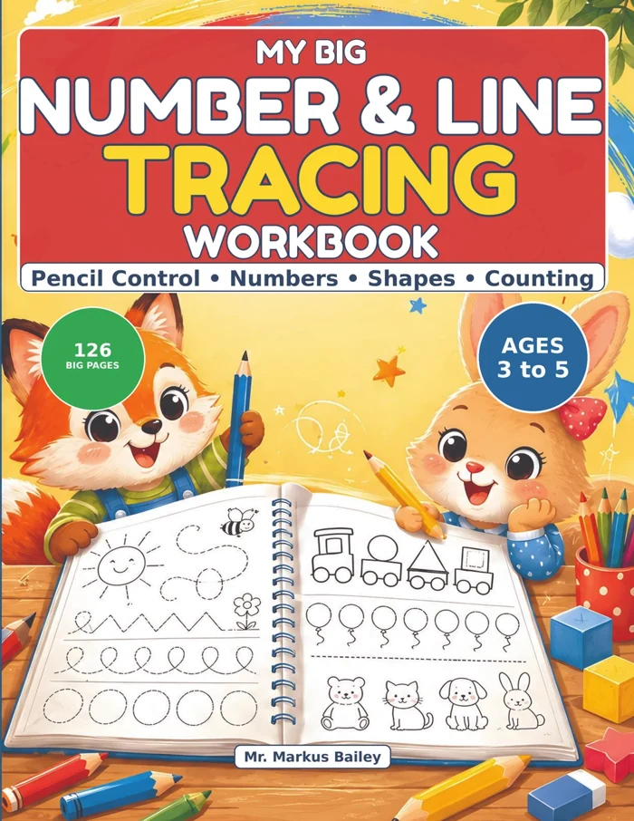 Cover of My Big Number & Line Tracing Workbook Ages 3 to 5