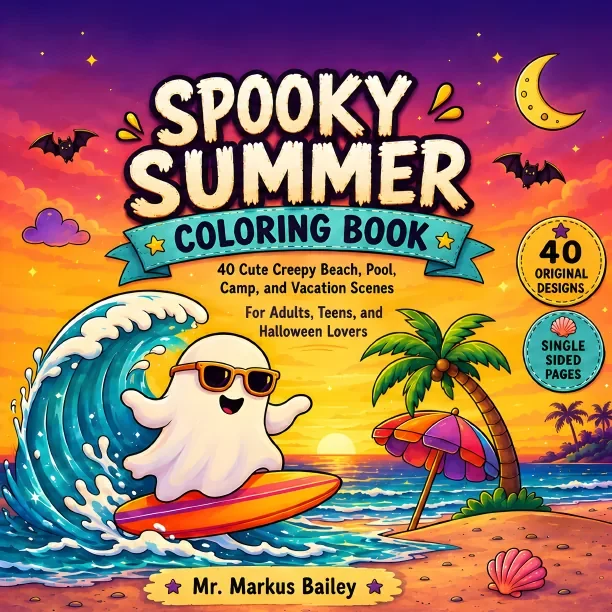 Cover of Spooky Summer Coloring Book