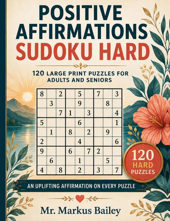 Cover of Positive Affirmations Sudoku Hard